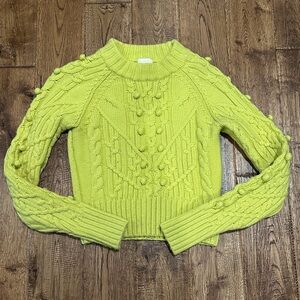 H&M Neon Yellow Cable Knit Wool
Blend Sweater Jumper Size XS